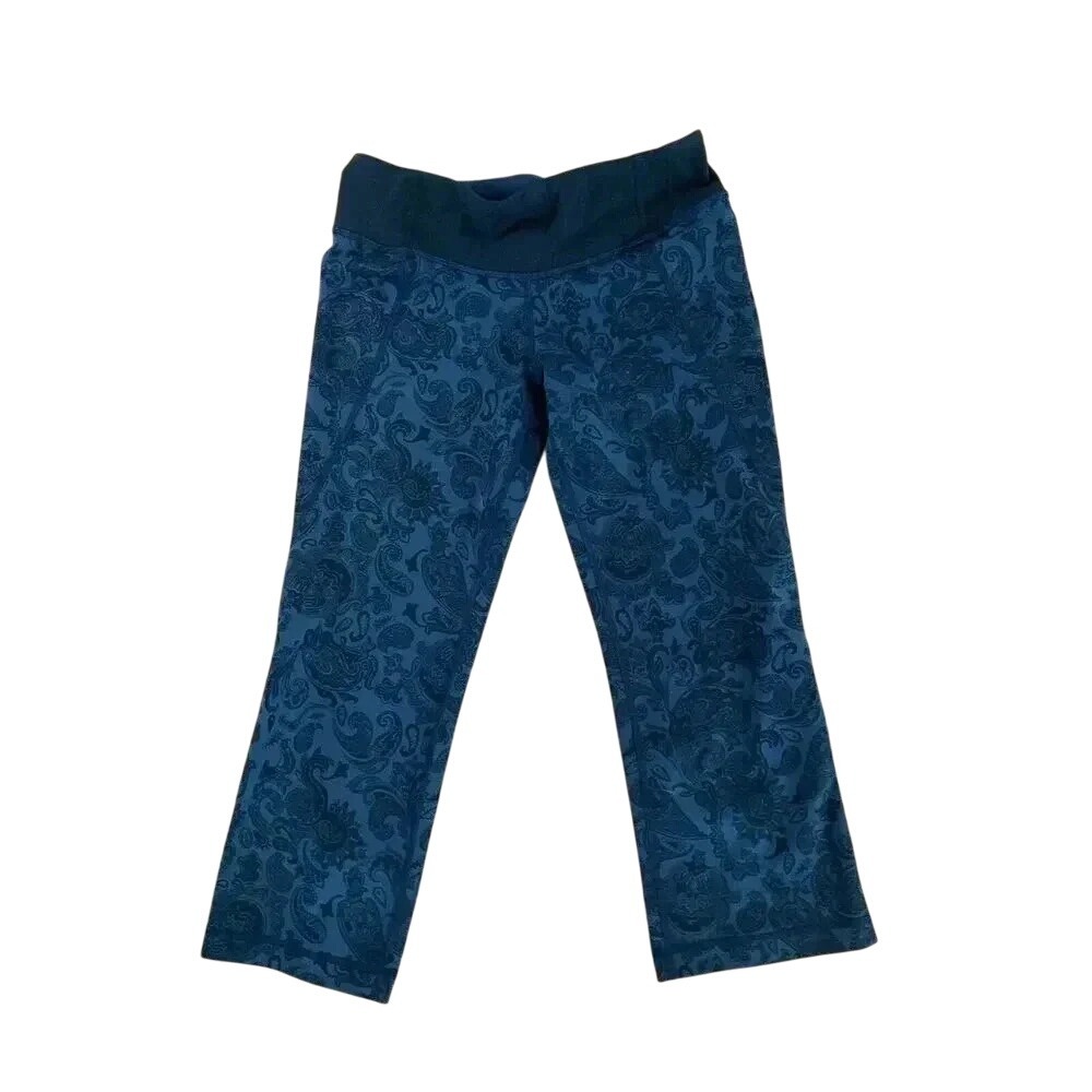 Lululemon Size 6 Navy Blue Cropped Leggings Pants Athletic Running Walking